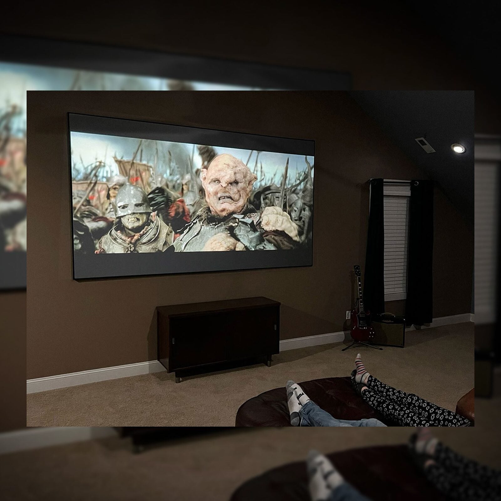 Elite Screen Aeon CineGrey 4D AT Series Acoustic Perforated Screen, 16:9, Home Theater Fixed Frame Projector Screen, Standard Throw Projectors