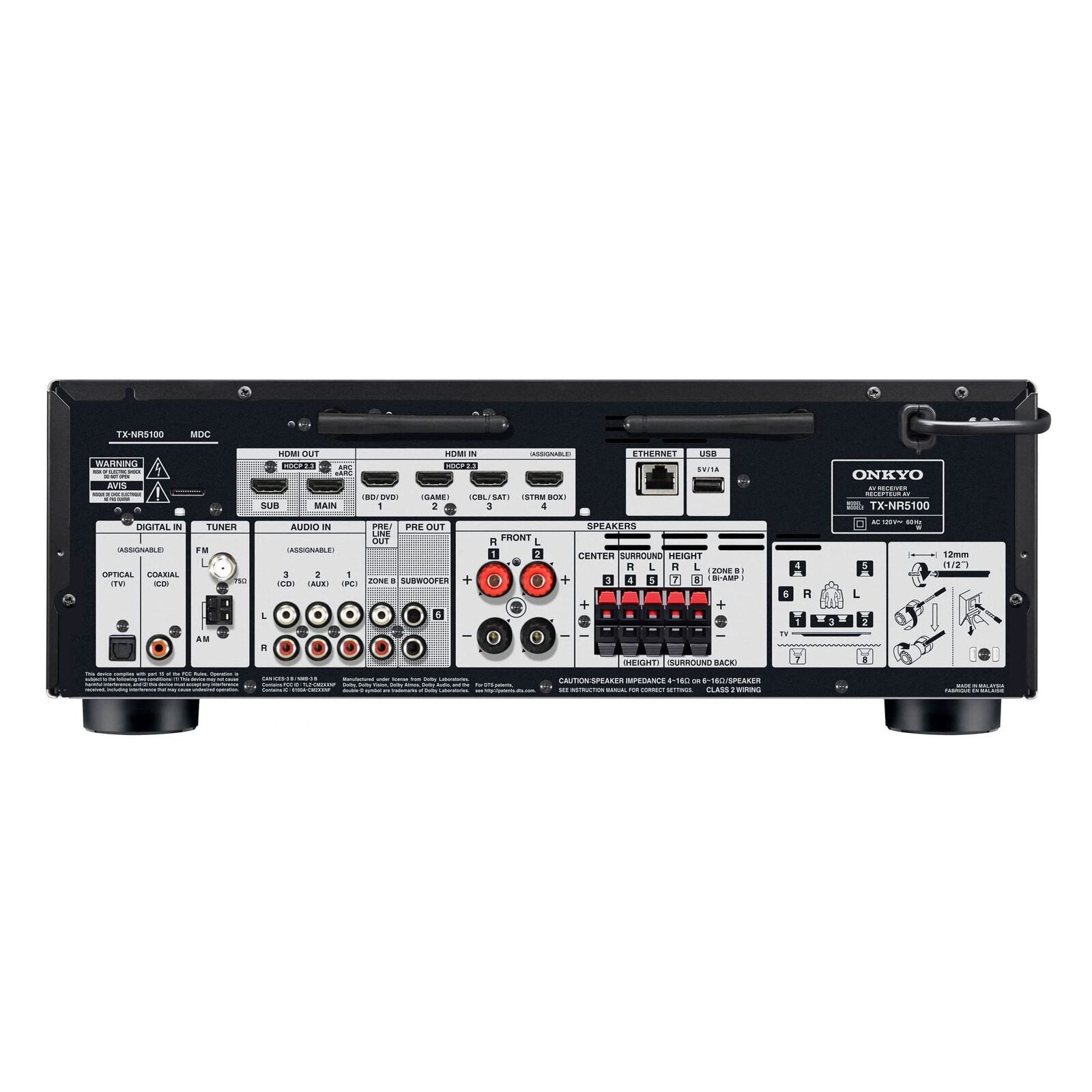 Onkyo 7.2-Channel 8K AV Receiver TX-NR5100 THX Certified
