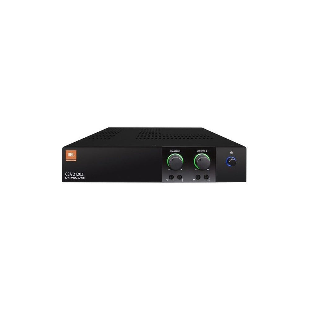 مكبر صوت JBL NCSA2120Z-U-UK ثنائي القنوات 120 واط بتقنية DriveCore، بدون مروحة، 4 أوم/8 أوم/70 فولت/100 فولت، 1U نصف رف