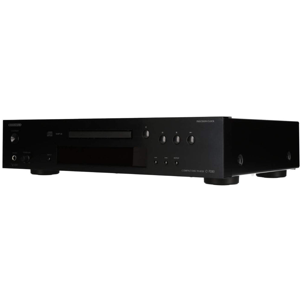 Black audio equipment on a white background