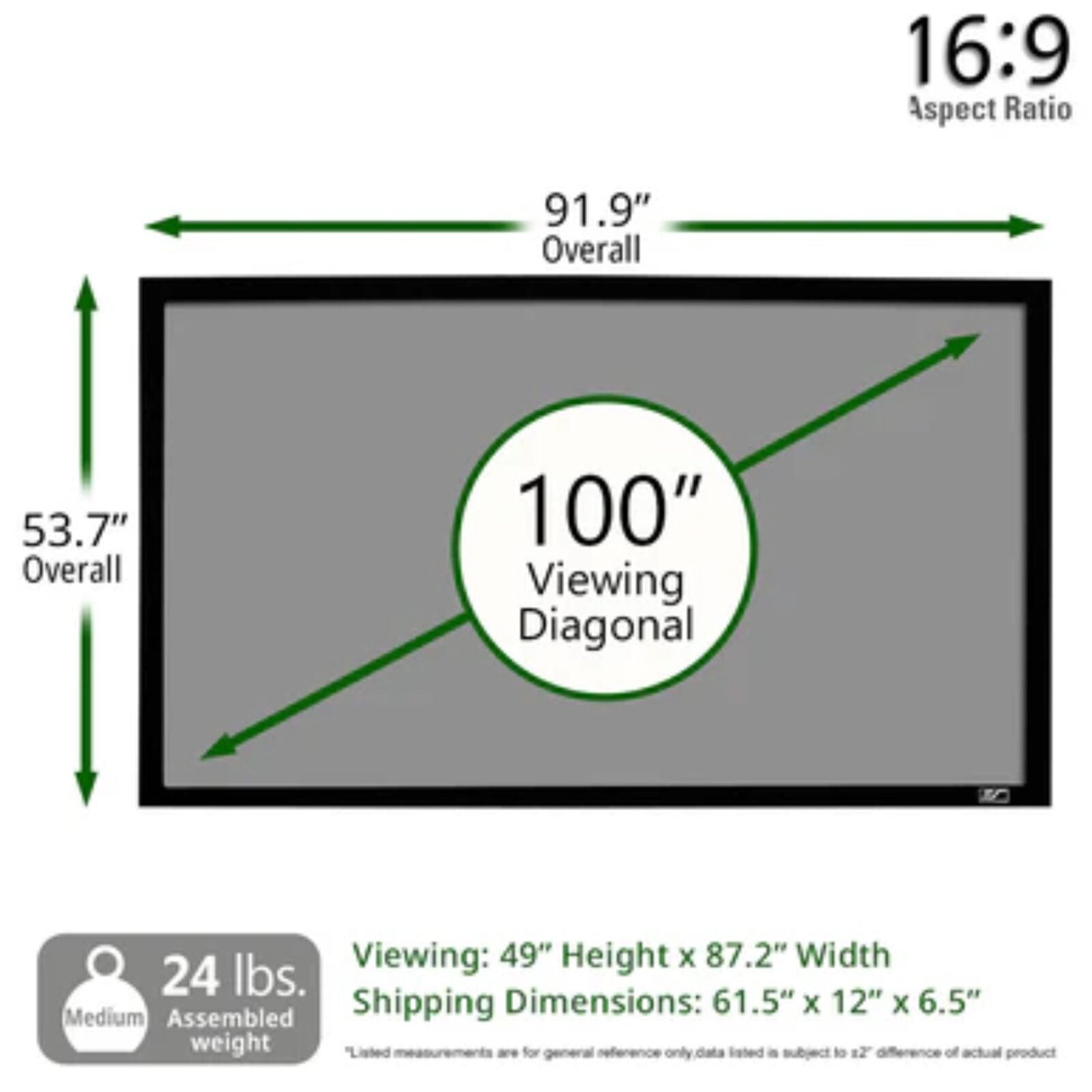 Elite Aeon Fresnel Series Ambient Light Rejecting, 16:9, Home Theater Fixed Frame Projector Screen, Ultra and Short Throw Projectors