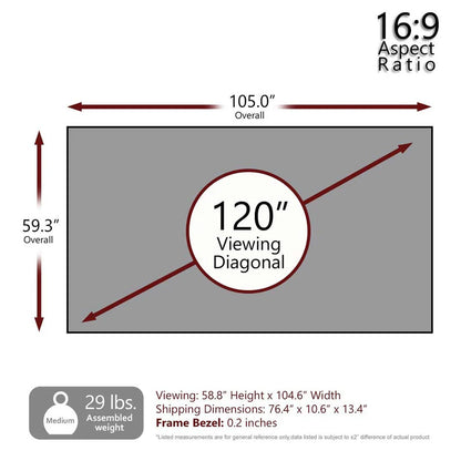 Elite Aeon Fresnel Series Ambient Light Rejecting, 16:9, Home Theater Fixed Frame Projector Screen, Ultra and Short Throw Projectors