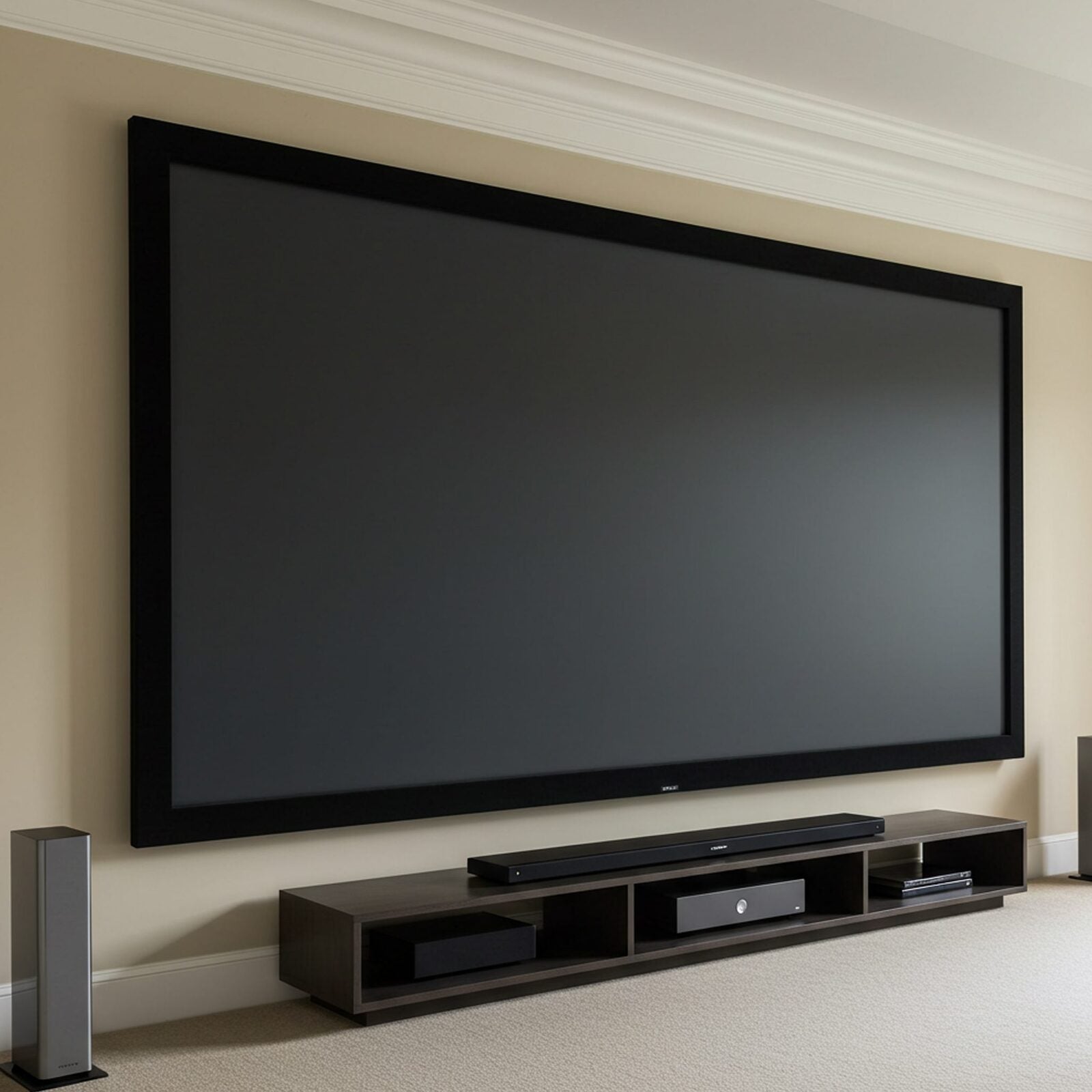 Elite Aeon Fresnel Series Ambient Light Rejecting, 16:9, Home Theater Fixed Frame Projector Screen, Standard Throw Projectors