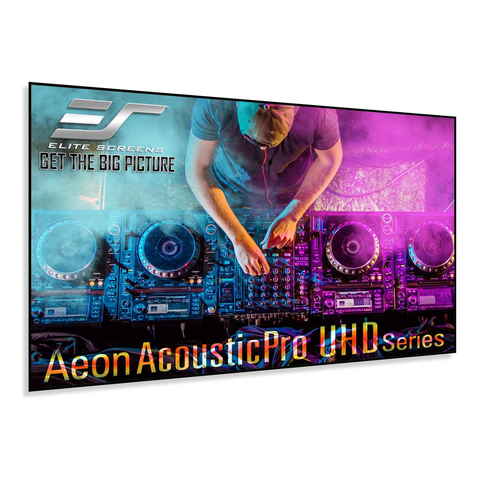 Elite Acoustic Perforated Screen, 16:9, 8K Home Theater Fixed Frame, Standard Throw