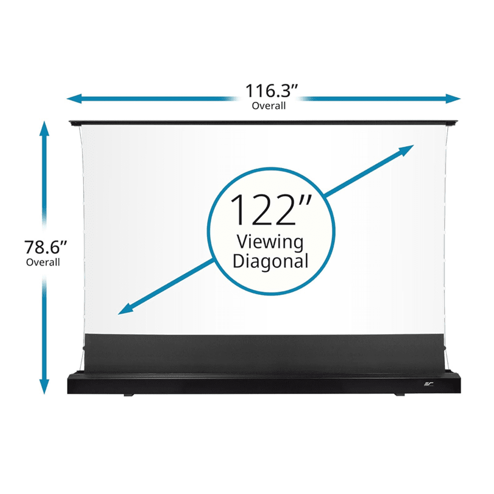 Elite Kestrel Tab-Tension CineWhite Series Floor-Rising Electric Front Projection Screen