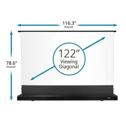 Elite Kestrel Tab-Tension CineWhite Series Floor-Rising Electric Front Projection Screen