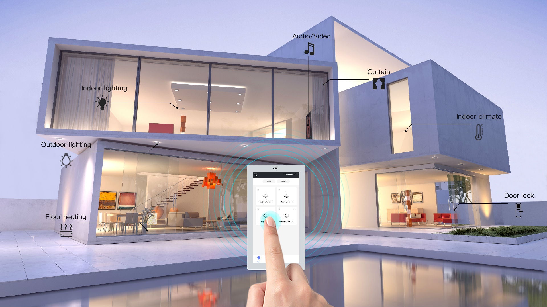 HDL smart automation systems installed across a UAE home, hotel, and commercial building