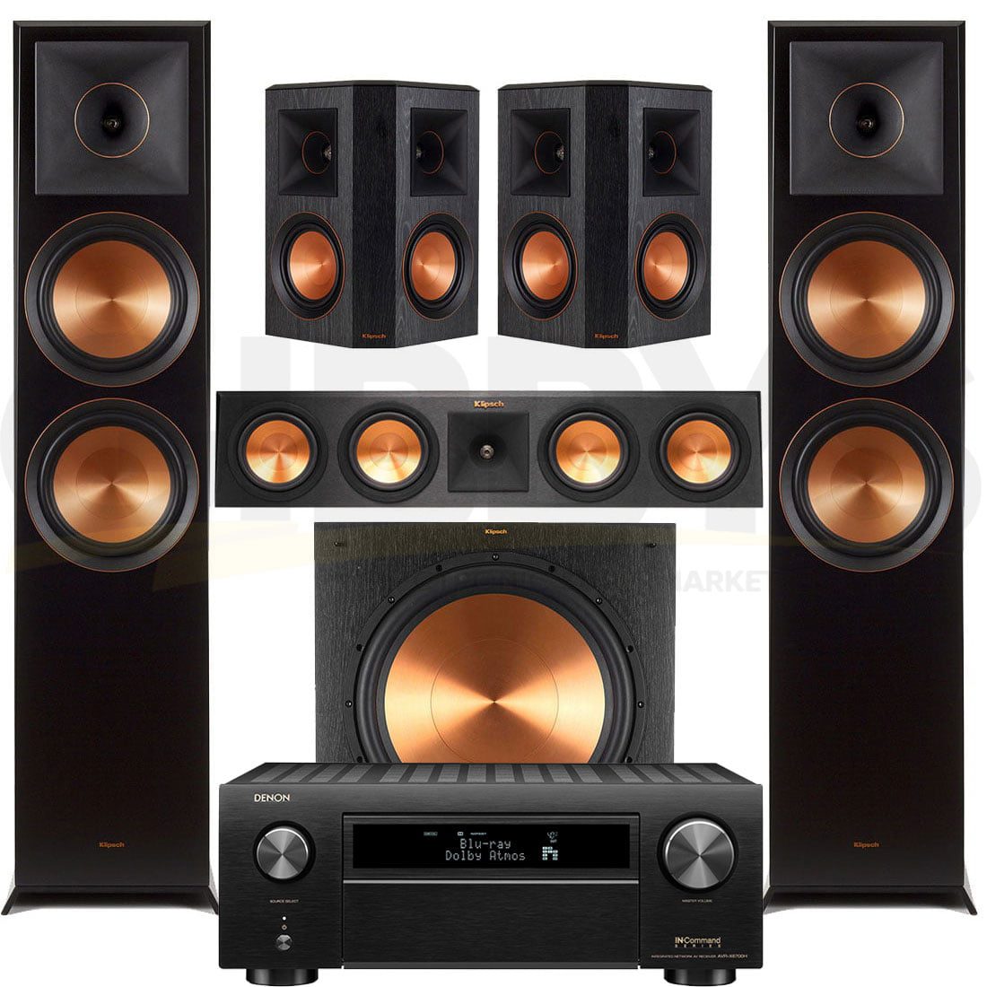 Klipsch 5.1 Customized Home theater System Set with Denon AVR-X3700H
