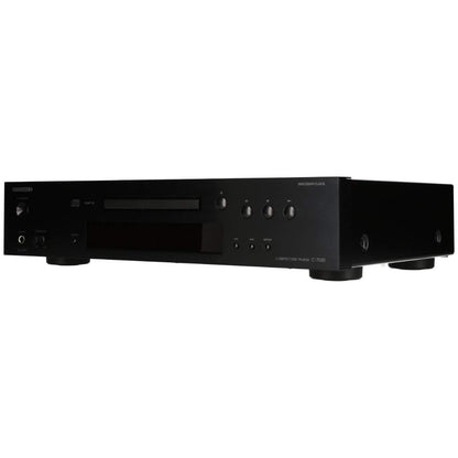 Black audio equipment on a white background