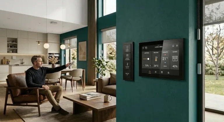 KNX bus system wiring in a smart home distribution board
