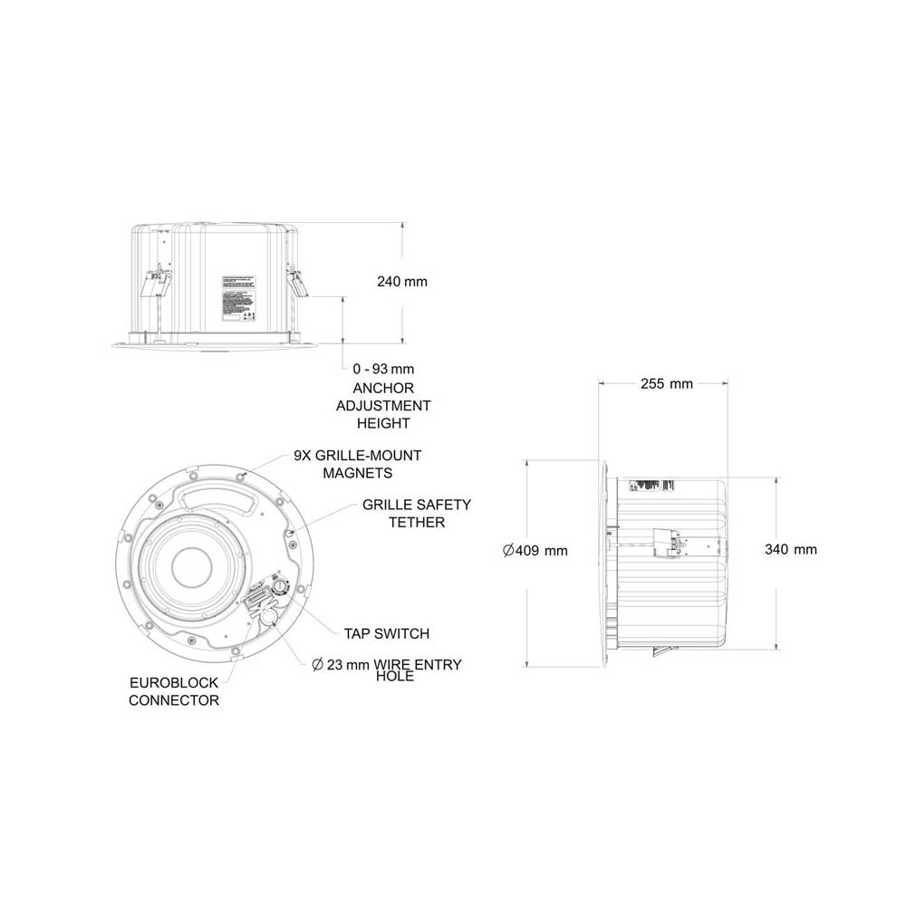 Bose DM8C-SUB in-ceiling subwoofer 180W, 8ohms White