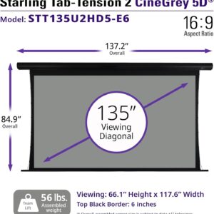 Elite Saker Tab-Tension CineGrey 5D Series ALR Screen, 16:9, Electric Roll Up Projector Screen, CineGrey, Standard Throw Projectors - Image 3