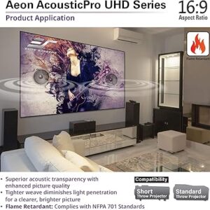 Elite Acoustic Perforated Screen, 16:9, 8K Home Theater Fixed Frame, Standard Throw - Image 4